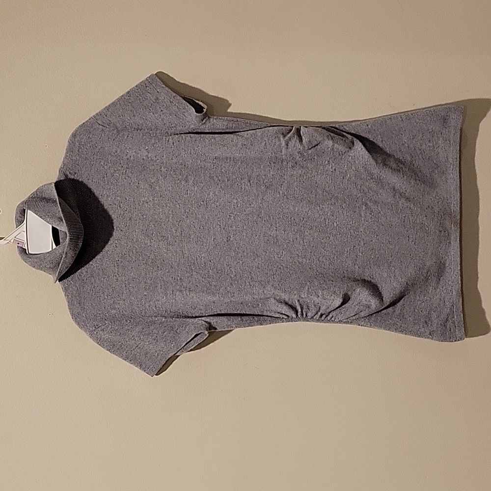 ANN TAYLOR CASHMERE SIDE RUCHED SHORT SLEEVE TURTLENECK SWEATER, MEDI…